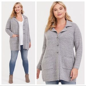 Torrid 4 Notched Collar Cozy Sweater Coat